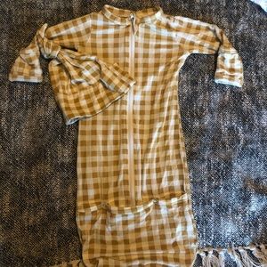 Spearmint Love Convertible ZIP Gown, Ochre Gingham